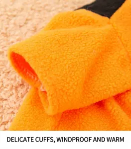 Halloween pet fleece clothes warm dog costume funny puppy apparel orange coat