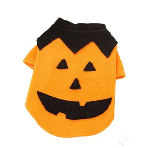 Halloween pet dog costume cute funny pumpkin fleece apparel for small puppy holiday party outfit