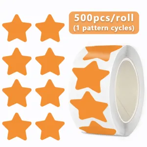 500pz rotolo adesivi a stella arancione etichette adesive sigillo per bricolage busta decori