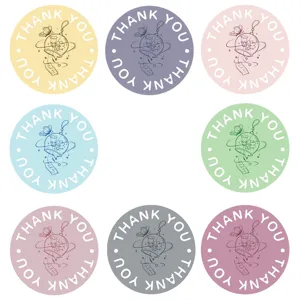 Bedankt stickers bloemen pot ontwerp ronde bakkerij zegel etiketten rol 500 stuks