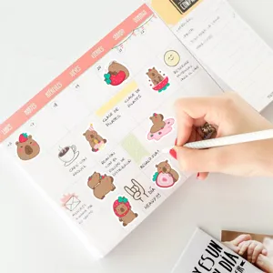 Cartoon strawberry capybara stickers waterproof cute PVC adhesive DIY planner deco 50pcs