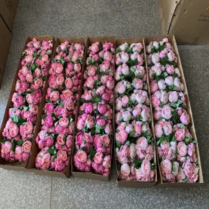 Artificial peony rose flower bundles bulk pack for wedding home decoration and floral arrangements