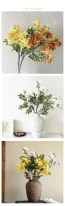 Vista dettagliata di squisiti fiori artificiali di michelia, composizione floreale.