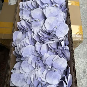 Artificial purple orchid flower heads for DIY crafts, shoes, hats, and clothing decoration.
