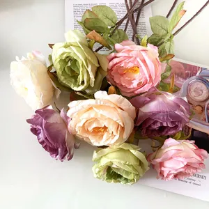 French vintage artificial rose bouquet silk flowers for living room table home decoration
