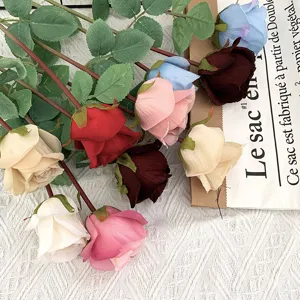 Künstliche einzelne Stiel Rosen Seidenblumen Strauß für Heimtextilien Hochzeit Valentinstag.