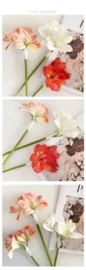Fiore di amaryllis artificiale tocco 3D per matrimonio casa composizione floreale dettaglio.