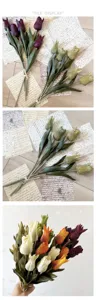 Mazzi di tulipani artificiali retro autunnali, decoro floreale in seta per casa e nozze.