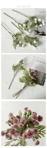 Artificial dandelion flower branch home decor photography prop pink artificial floral arrangement