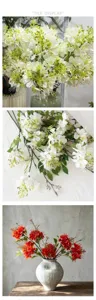 Künstliche Pfauenblumen Blumenstrauß Detailansicht, Kunstblumen für Heim und Hochzeitsdeko.
