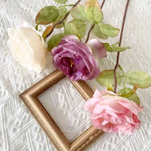 French vintage artificial dry roses silk flowers for home decor living room arrangement