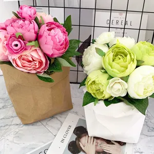 Artificial peony flower bouquet silk floral arrangement for home decor wedding decoration