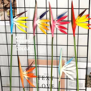 Artificial Bird of Paradise Flower Silk Strelitzia Fake Floral For Home Room Decor