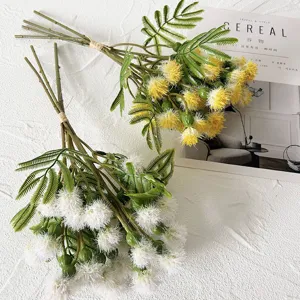 Artificial dandelion mimosa flower bouquet fake plant home hotel decor photography prop
