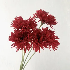 Minimalistisch Kunstmatige Gerbera Zijden Bloem Geborsteld Franje Madeliefje Boeket Voor Bruiloft Thuis Bloemstuk