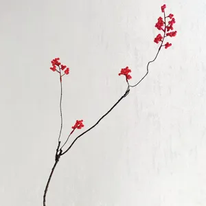 Rama de bayas rojas artificiales fruta de espuma para decoracion zen del hogar detalle
