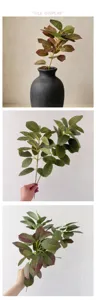 Artificial plant 3D coral leaves branch for home decor vase arrangement floral accessory