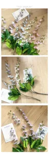Branche de fleurs de jasmin artificielles en soie pour décoration murale de fenêtre d'hôtel.