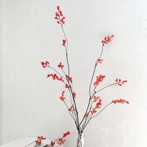 Rama de bayas artificiales frutos rojos decoración del hogar arreglo floral detalle