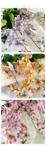 Detailed view of artificial jasmine and begonia flowers, perfect for home decor and floral arrangements.