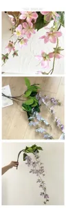 Fleur de jasmin artificielle suspendue en soie imprimée 3D pour déco de fenêtre