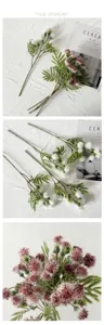Artificial Dandelion Thistle Flowers White Purple Fake Plant Home Decor Floral Arrangement