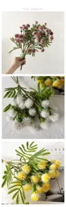 Artificial dandelion globe thistle flower bouquet for home decor and floral arrangement.