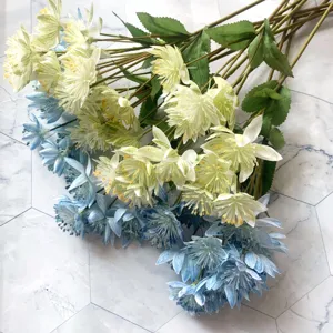 Artificial silk dandelion flower bouquet for wedding and home decor, realistic floral detail.