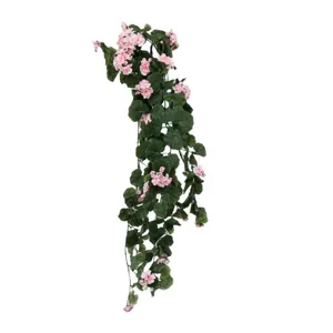 Artificial hanging flower vine for wedding restaurant wall decor pink floral green plant
