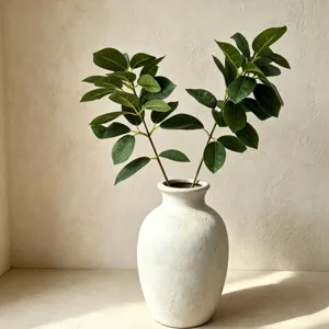 Artificial Coral Leaf Greenery Stem Fake Plant Silk Flower For Home Decor Floral Arrangement Wedding Party Decoration