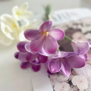 Artificial Plumeria PU Flowers Bunch Fake Silk Flowers For Home Living Room Table Decor