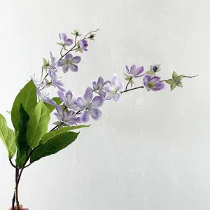 Artificial purple flower branch decoration for home living room hotel table wedding display.