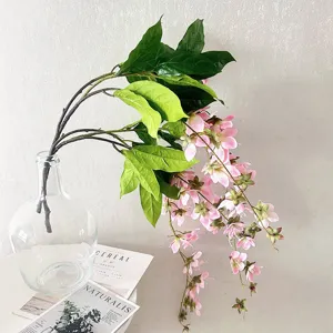 Fleurs de jasmin artificielles suspendues en soie 3D pour la décoration intérieure
