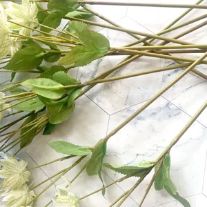 High quality artificial silk flower dandelion stems flat lay for home decor display