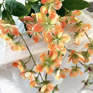 Artificial simulation orange jasmine flower branches for home hotel table decoration