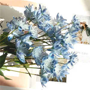 Stunning artificial blue flower dandelion silk bouquet for wedding and home room decor