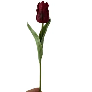 High quality artificial PU tulip flower single stem for wedding home decor photography prop.