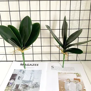 Artificial phalaenopsis leaves EVA simulation orchid leaves detail view for floral arrangements