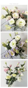 High quality artificial lisianthus flowers 3 heads silk fake flowers for home decor wedding
