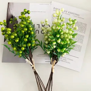 Rami di bacche artificiali frutta in schiuma pianta finta decorazione domestica composizione floreale