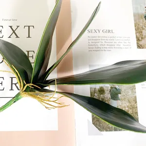 Artificial butterfly orchid leaves green plant EVA floral arrangement accessory for home decor
