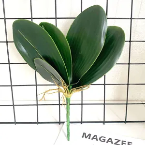 Artificial Phalaenopsis leaves EVA fake orchid green foliage for floral arrangement decor