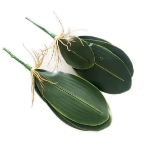 Artificial Phalaenopsis Orchid Leaves EVA Fake Plant Green Leaves for Floral Arrangement