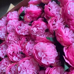 Set di capolini di peonie artificiali rosa in seta per decorazione matrimonio casa