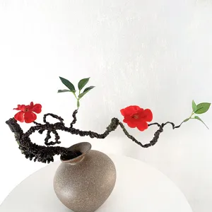 Chinese style artificial begonia plum foam branch decorative flower vase for hotel lobby display