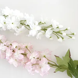 Artificial delphinium flower branch wedding arch floral home decoration pink white