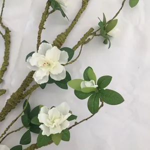 Rami di fiori di azalea bianca artificiale steli floreali finti per decorazione soggiorno