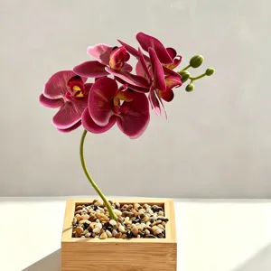 Kunstmatige Phalaenopsis Orchidee Tak 3D Print Zijden Bloem Enkele Stengel Voor Huisdecoratie Bruiloft Bloemarrangement