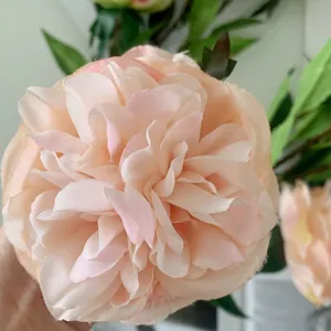 Testa di peonia artificiale fiore di seta rosa per decorazione tavola matrimonio casa prop