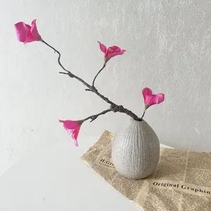 New Chinese artificial bougainvillea flower arrangement with ceramic vase for home decor.